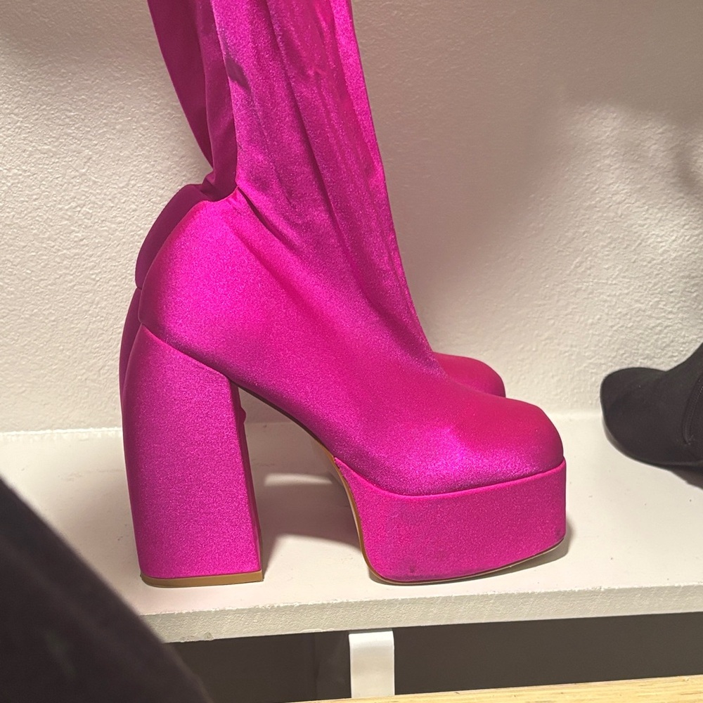Vibrant Pink Platform Heels